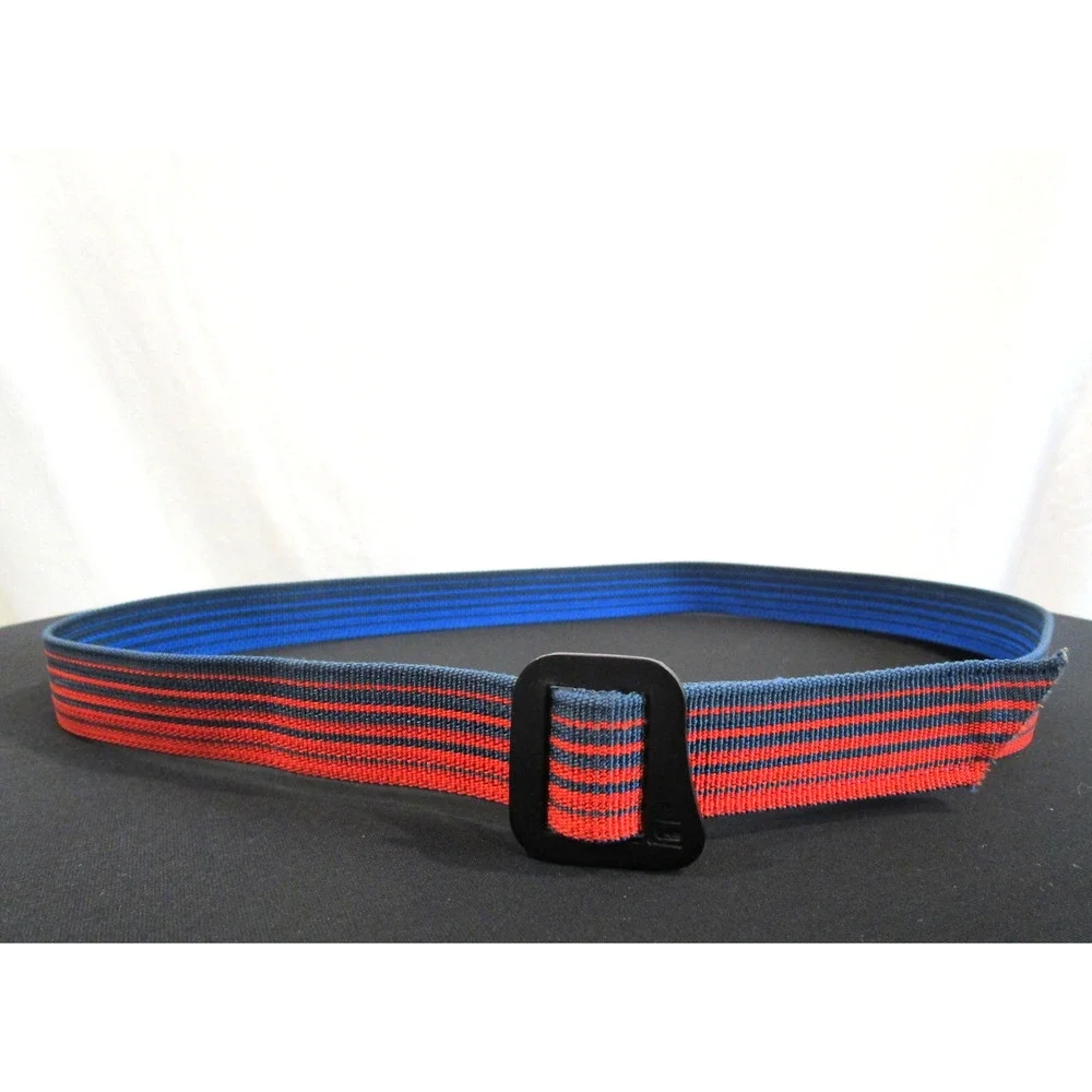 Rare Patagonia Friction Belt Reversible Blue/Red Striped Webbing Nylon OS